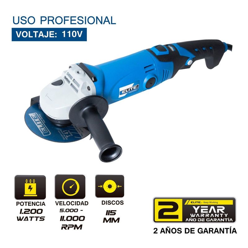 ELITE - PULIDORA ELITE 412 AG1165 1200W 11000RPM 110V