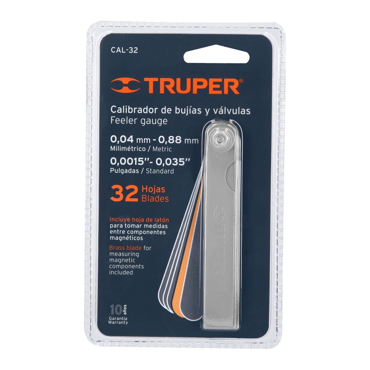 TRUPER - Calibrador De Galgas, Bujías 32 Hojas