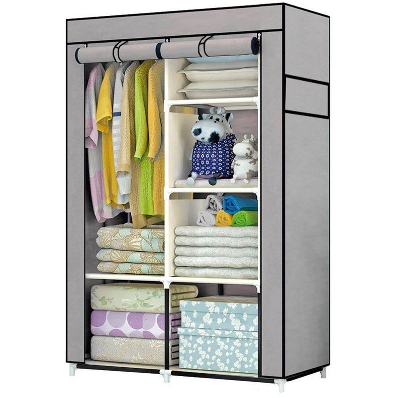 RACK PACK - Armario Closet Doble Desarmable Portatil Gris-
