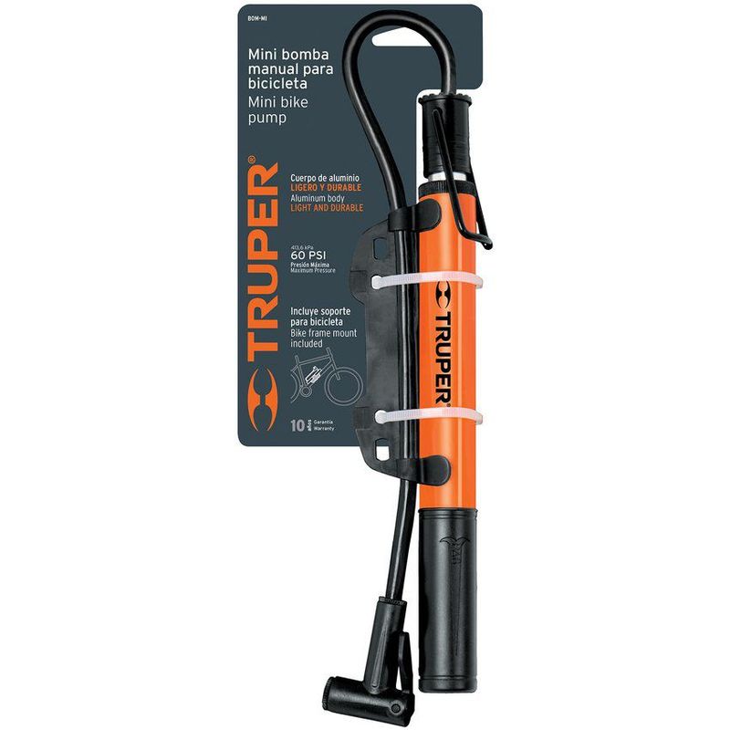 TRUPER - Mini bomba manual para bicicleta 60 psi truper