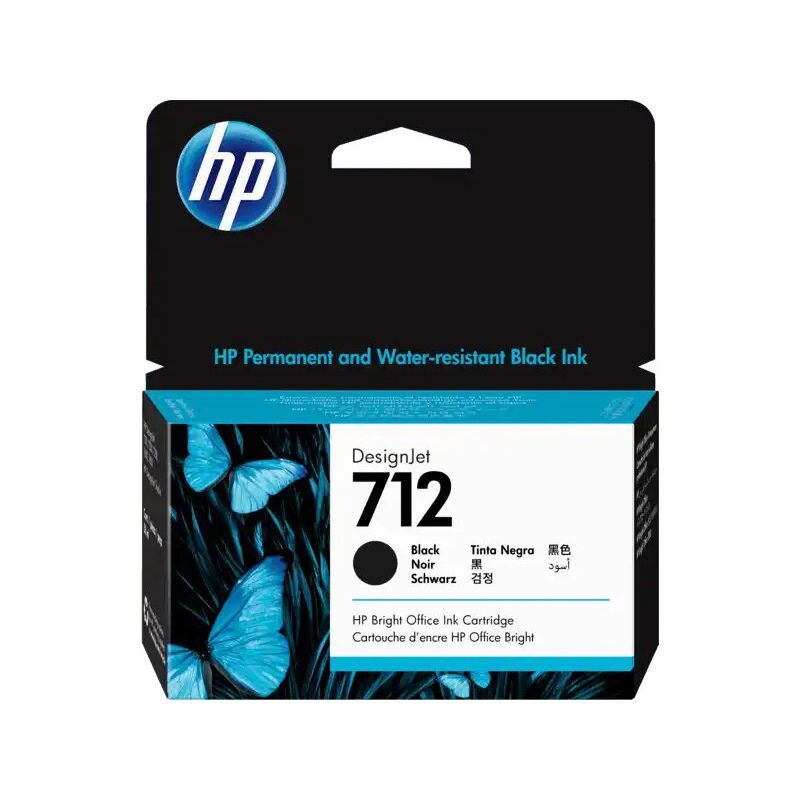 HP - Cartucho de Tinta HP 712 Negro Original DesignJet 38ml (3ED70A)