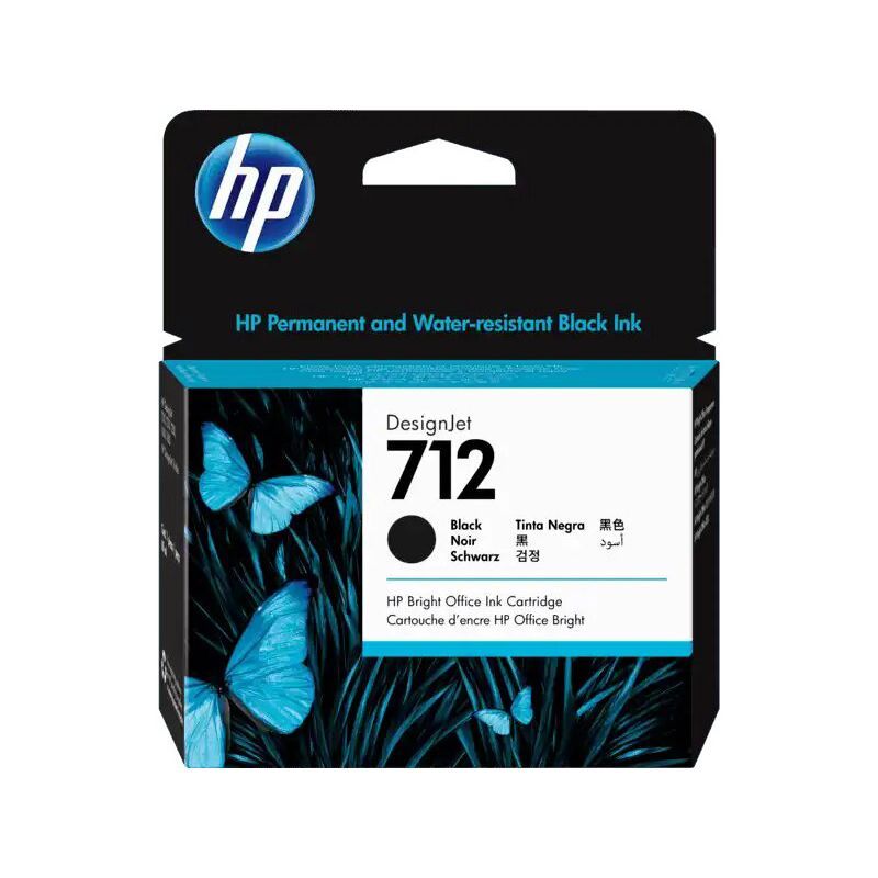 HP - Cartucho de Tinta HP 712 Negro Original DesignJet 80 ml (3ED71A)