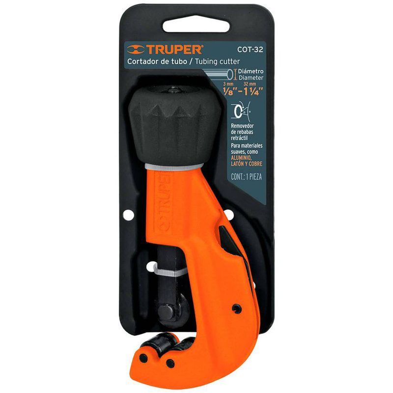TRUPER - Cortador de tubo y rebordeador  1/8"-1 1/4"truper