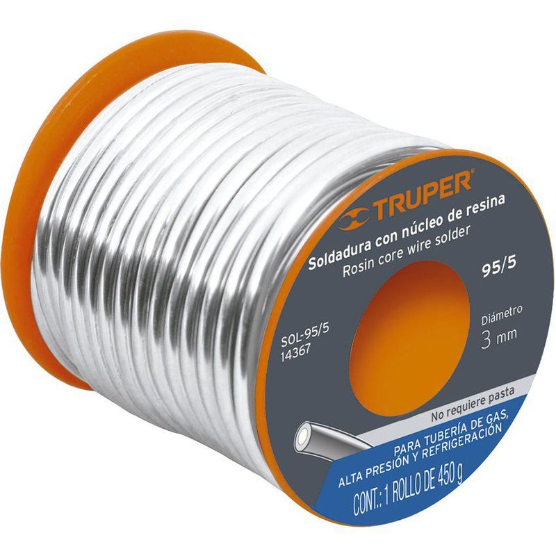 TRUPER - Soldadura955 450g para tuberia de gas nucleo de resina truper