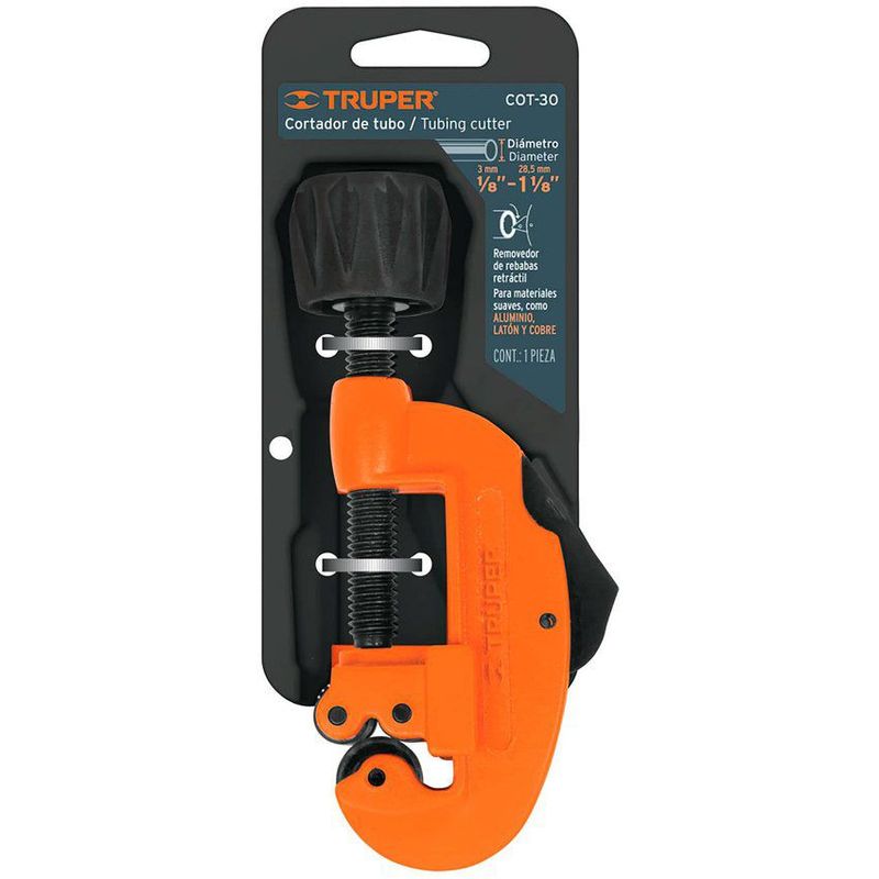 TRUPER - Cortador de tubo y rebordeador  1/8"-1 1/8"truper