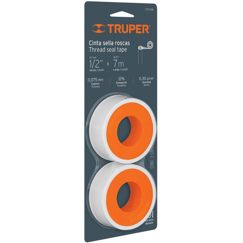 TRUPER - Cinta sella rosca uso general 7mm en blister truper