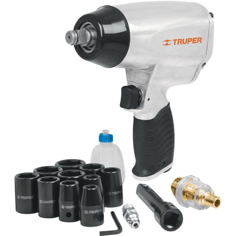 TRUPER - Kit de pistola de impacto 12 llave con estuche plastico truper