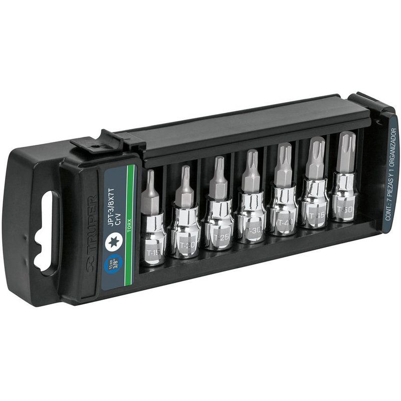 TRUPER - Juego de 7 copas punta torx 3/8 truper