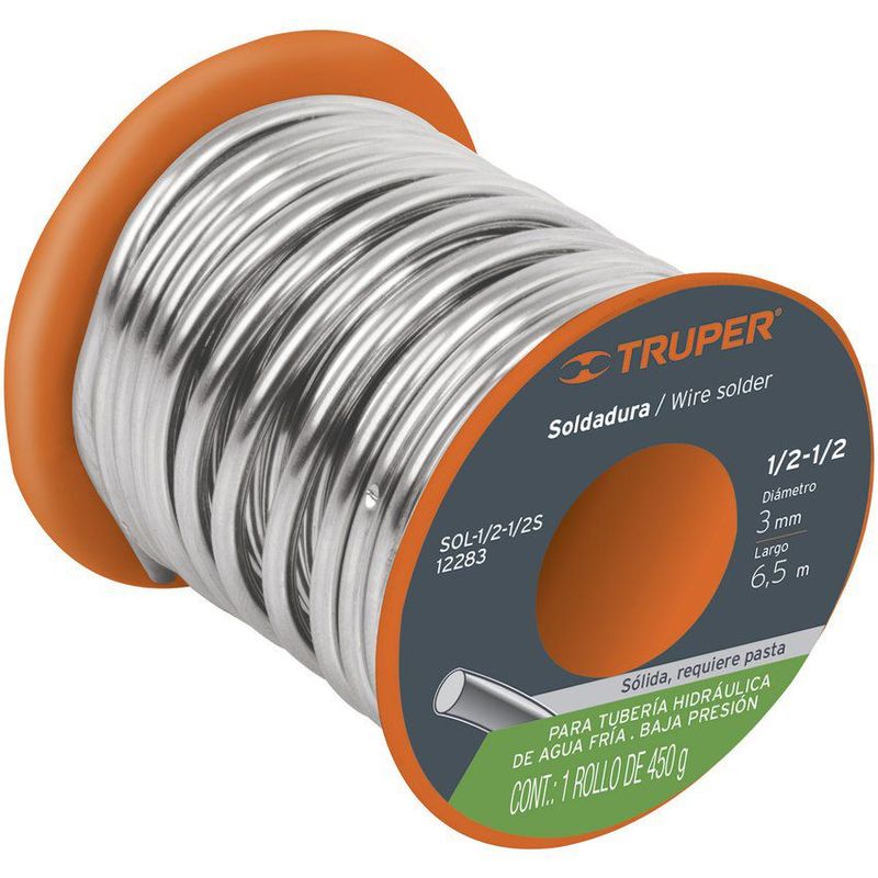 TRUPER - Soldadura solida 1/2-1/2 450g para tuberia de baja presion truper