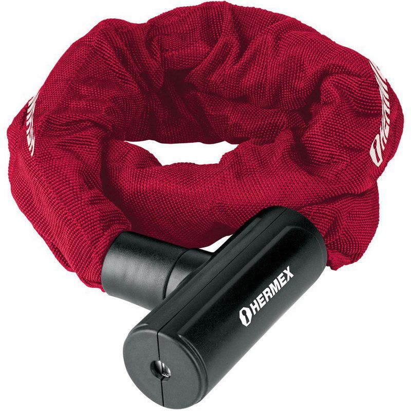 HERMEX - Candado con cadena forrada de 10 mm