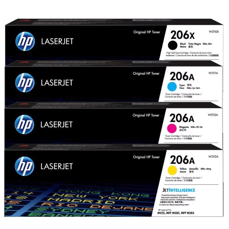 HP - Combo Cartucho de Toner HP 206X Negro y 206A Colores Original