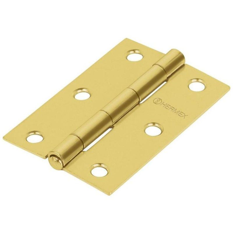 HERMEX - Bisagra rectangular acero latonado 3 hermex