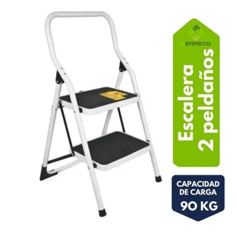 PRETUL - Escalera tubular plegable 2 peldaños pretul