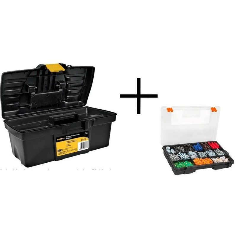 PRETUL - Caja para herramienta 19pg pretul + caja organizadora 11pg
