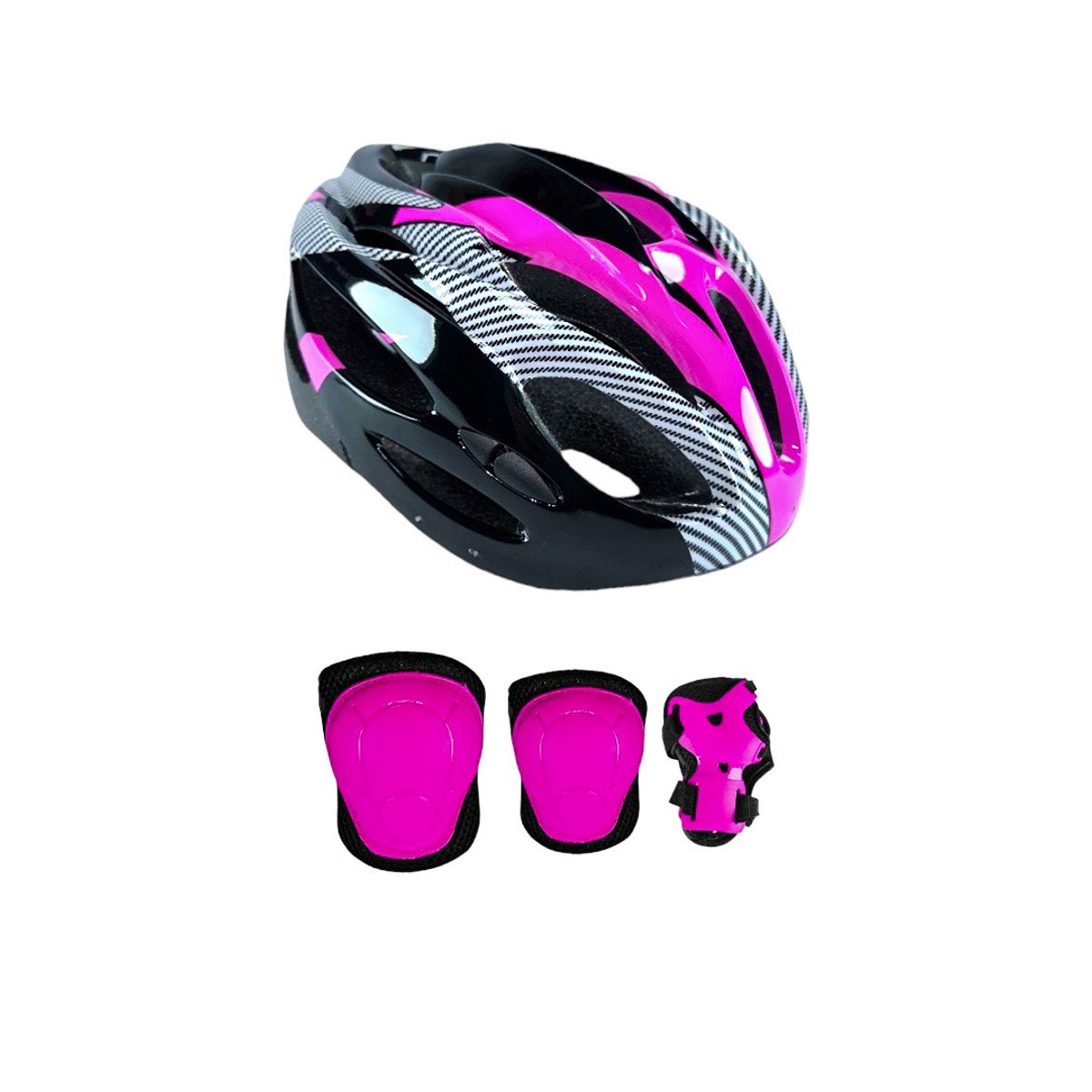 GENERICO - Combo Protecciones Patinaje Casco Rodilleras Coderas Guantes