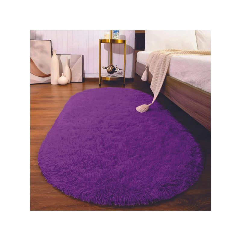 BANZAY - Tapete Pie de Cama Ovalado - Morado