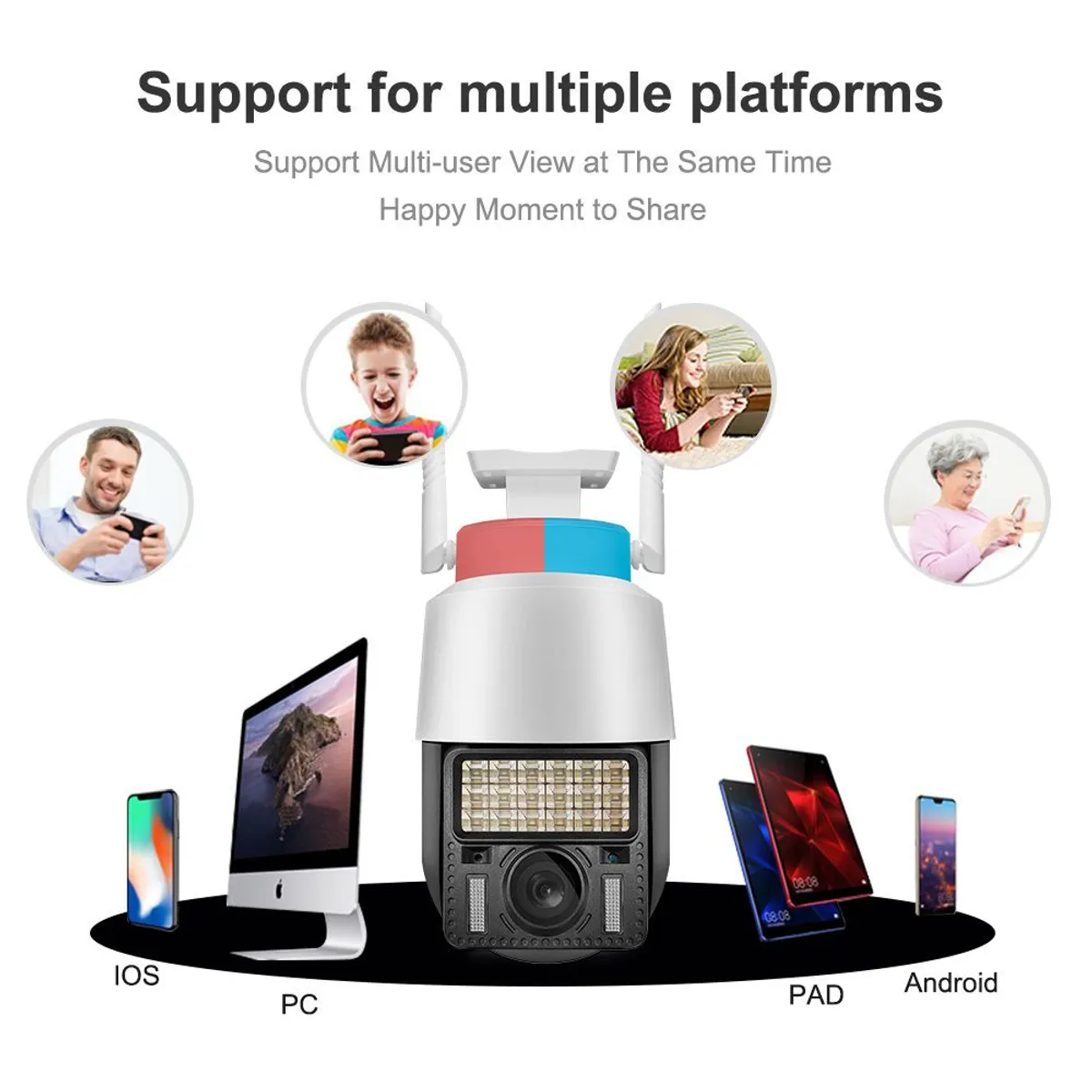 GENERAL - Cámara De Seguridad V380 Pro Wifi Ptz C166-H Para Exterior.