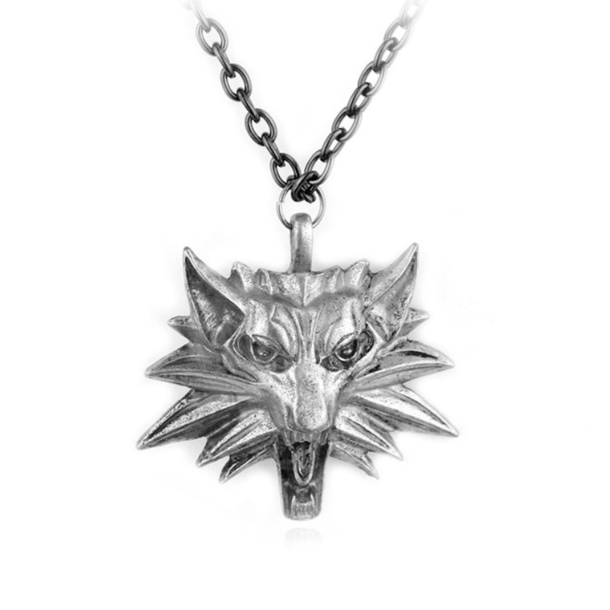 UBMD - Dije Collar Cabeza Lobo Medallon Caza Salvaje 1264 Plateado._.