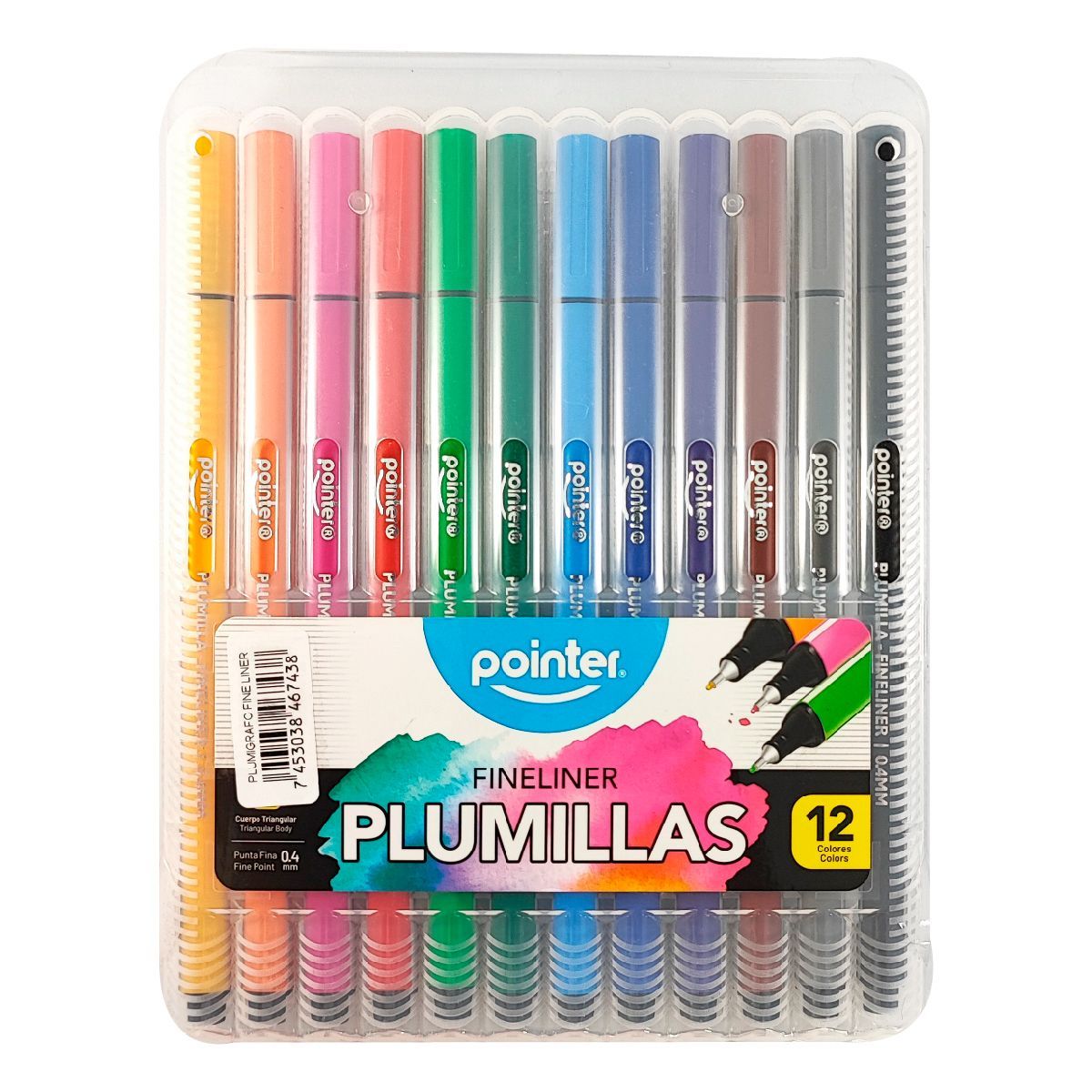 POINTER - Plumillas, Micropuntas Pointer Set x 12 Colores punta 04 mm