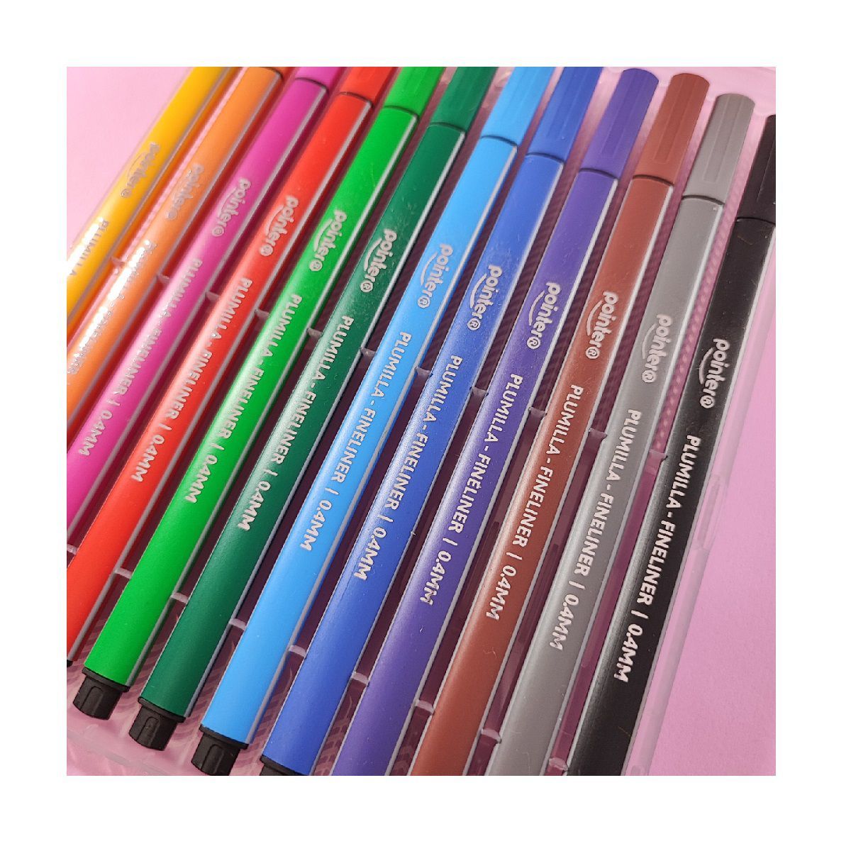 POINTER - Plumillas, Micropuntas Pointer Set x 12 Colores punta 04 mm