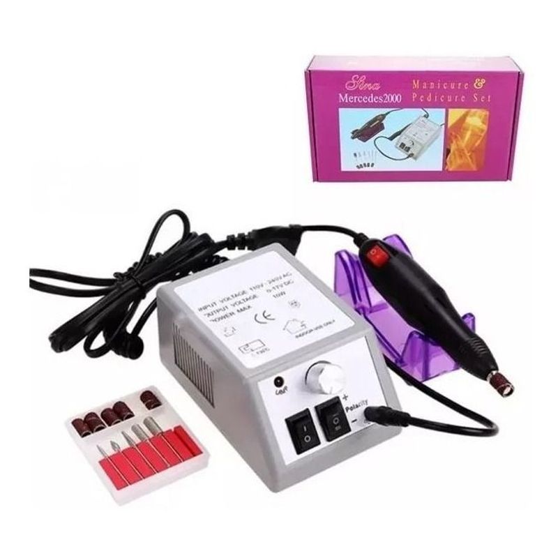 GENERICO - Kit Pulidor Uñas Eléctrico Removedor Acrilico Manicure Mercedes
