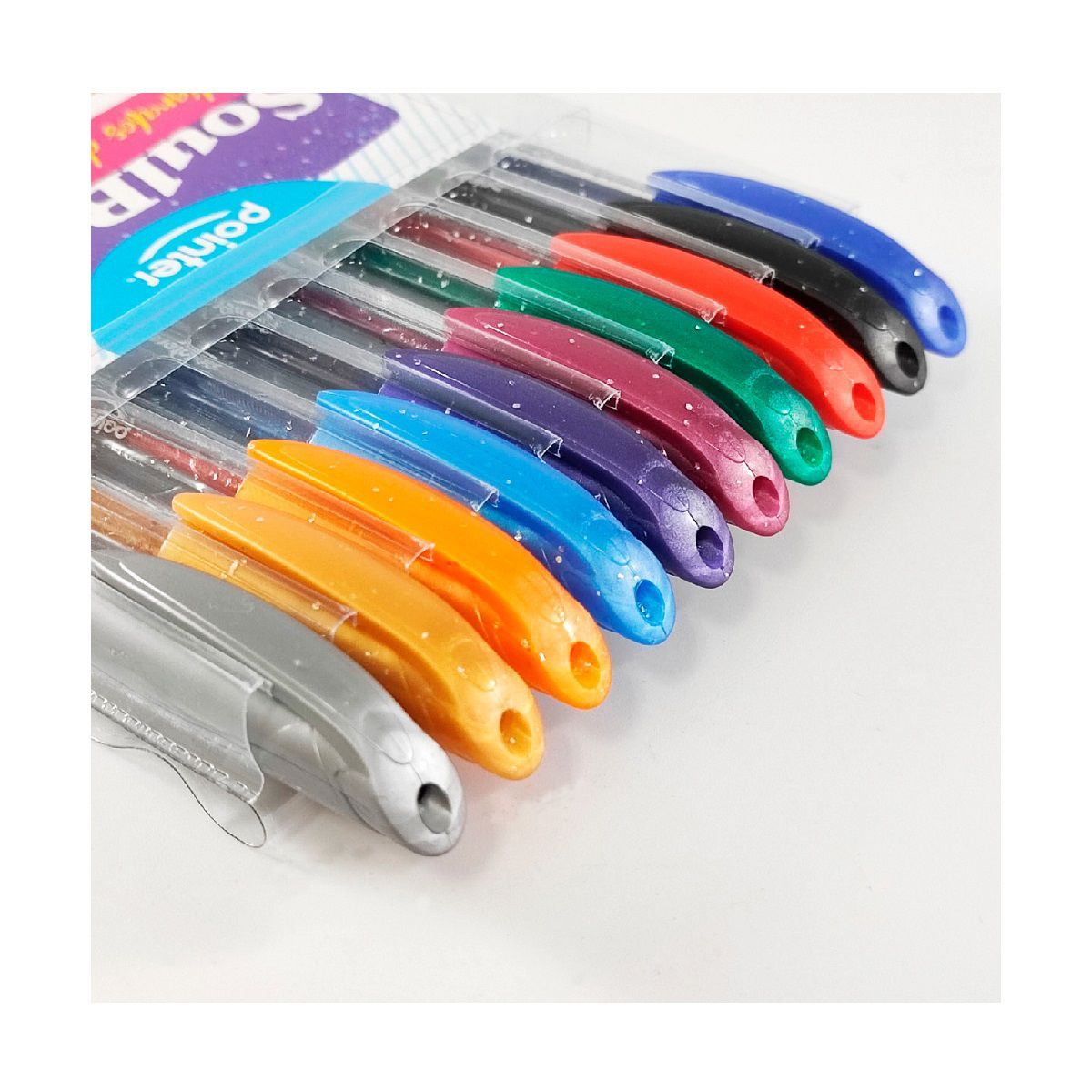 POINTER - Bolígrafo Escarchado Pointer, Tinta Gel x 10 Colores