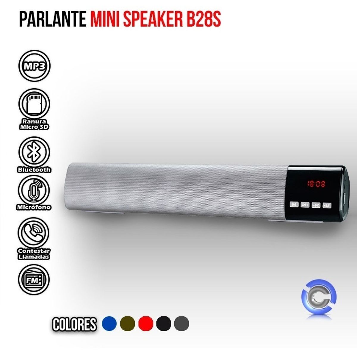 GENERICO - Parlante Barra de Sonido Portátil Bluetooth Radio Manos Libres B28S