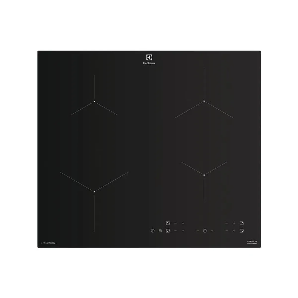 ELECTROLUX - Estufa de Empotrar Inducción Electrolux 4 Puestos Vitrocerámica Negra ETII60F7EOB