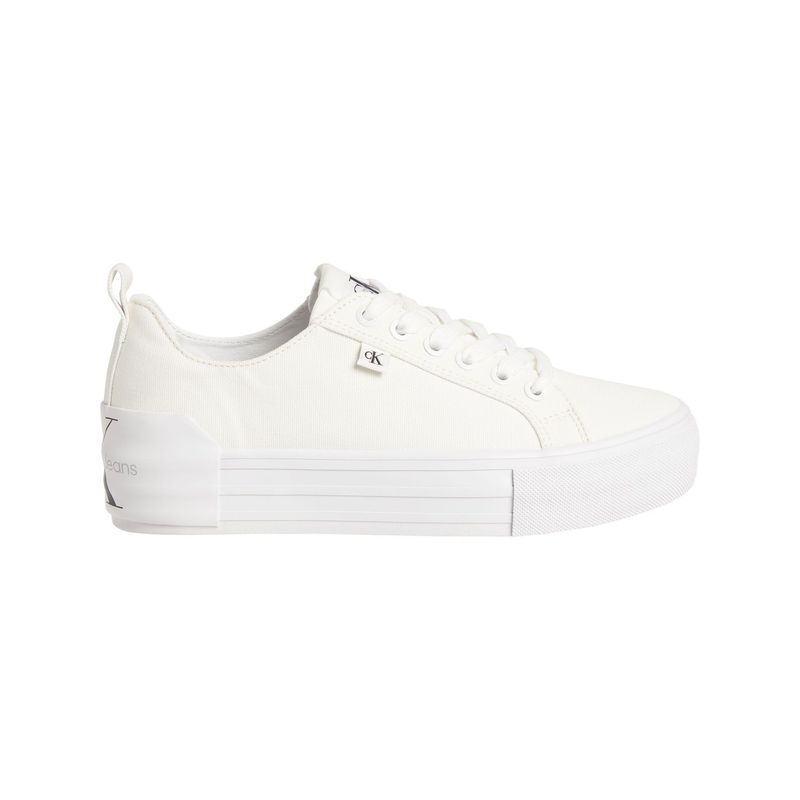 CALVIN KLEIN - Tenis De Lona Reciclada Con Plataforma Mujer Blanco Calvin Klein