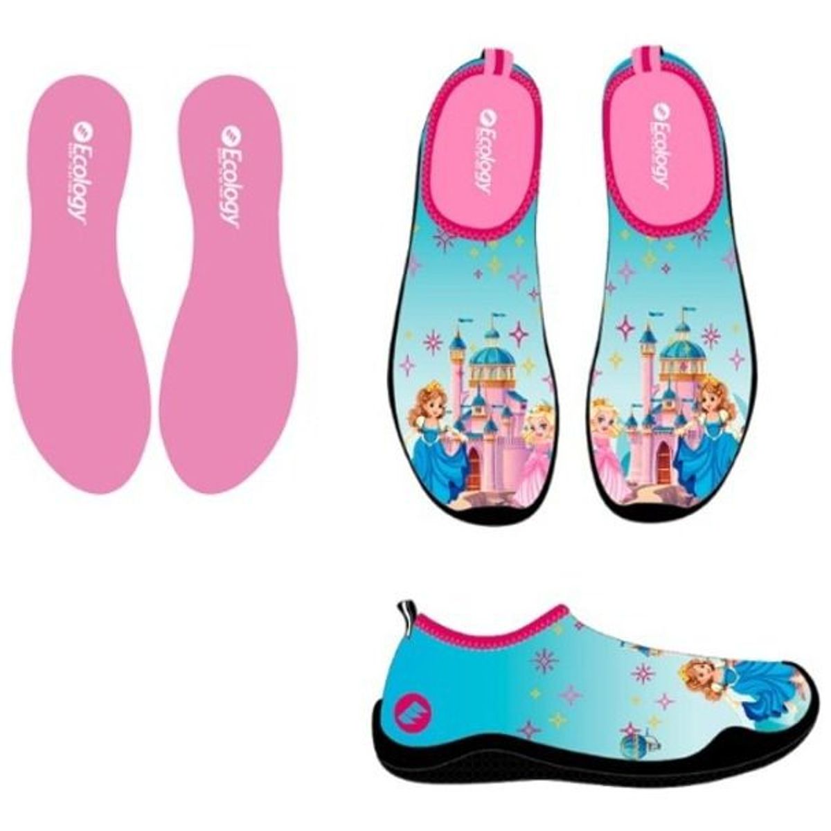 ECOLOGY - Zapatos Acuáticos Niña Ecology Princesa Chanclas Playa Piscina