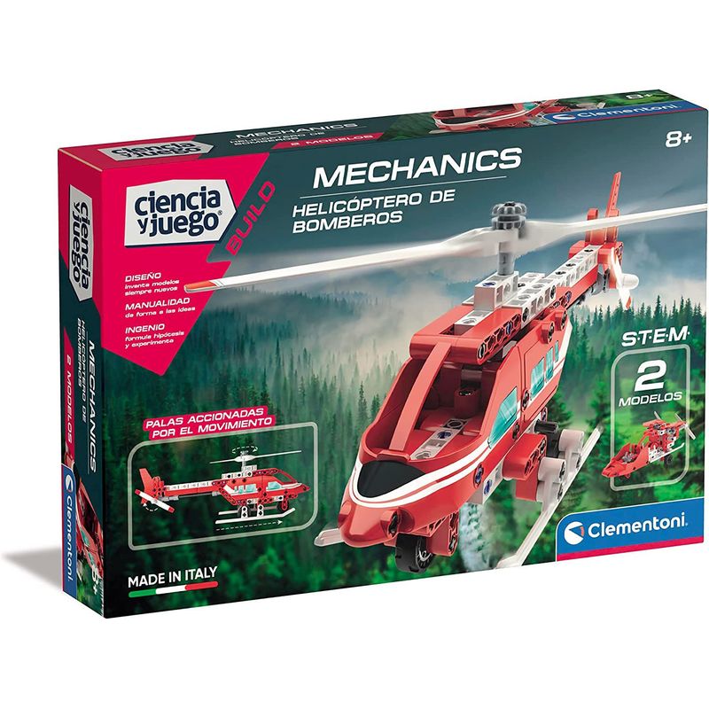 CLEMENTONI - Juego De Construcción Helicóptero Steam 2 Modelos Legoo Niño