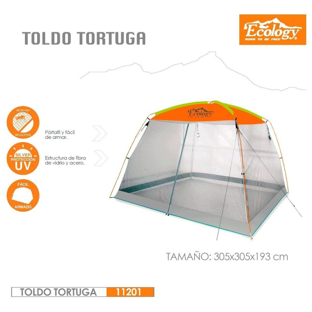 ECOLOGY - Toldo Carpa Playera Tortuga Proteccion Uv Ecology
