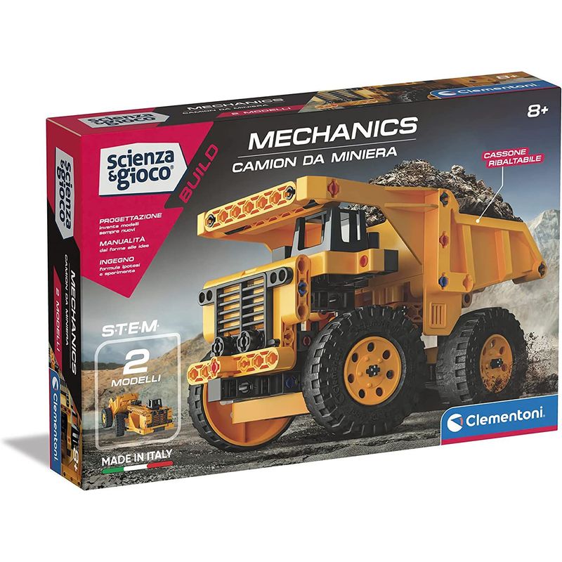CLEMENTONI - Juego De Construcción 2 Camiones Mineros Steam Legoo Niños