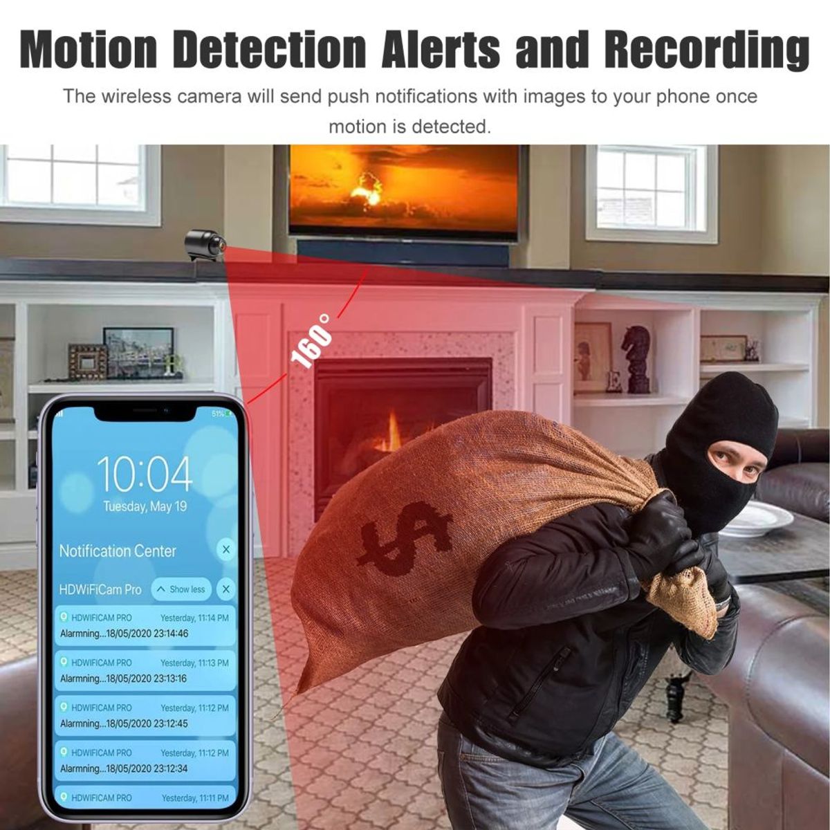 GENERICO - Mini Camara De Seguridad Espia Full Hd 1080 Sensor De Movimiento