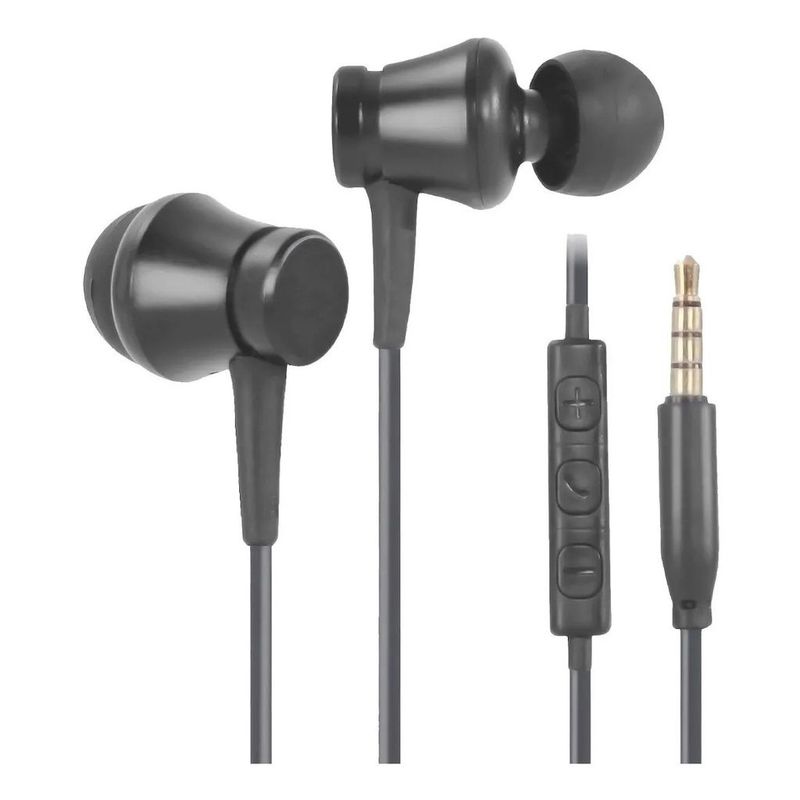 1 HORA - Audífonos Manos Libres con Micrófono In-Ear 35mm Negros AUT111
