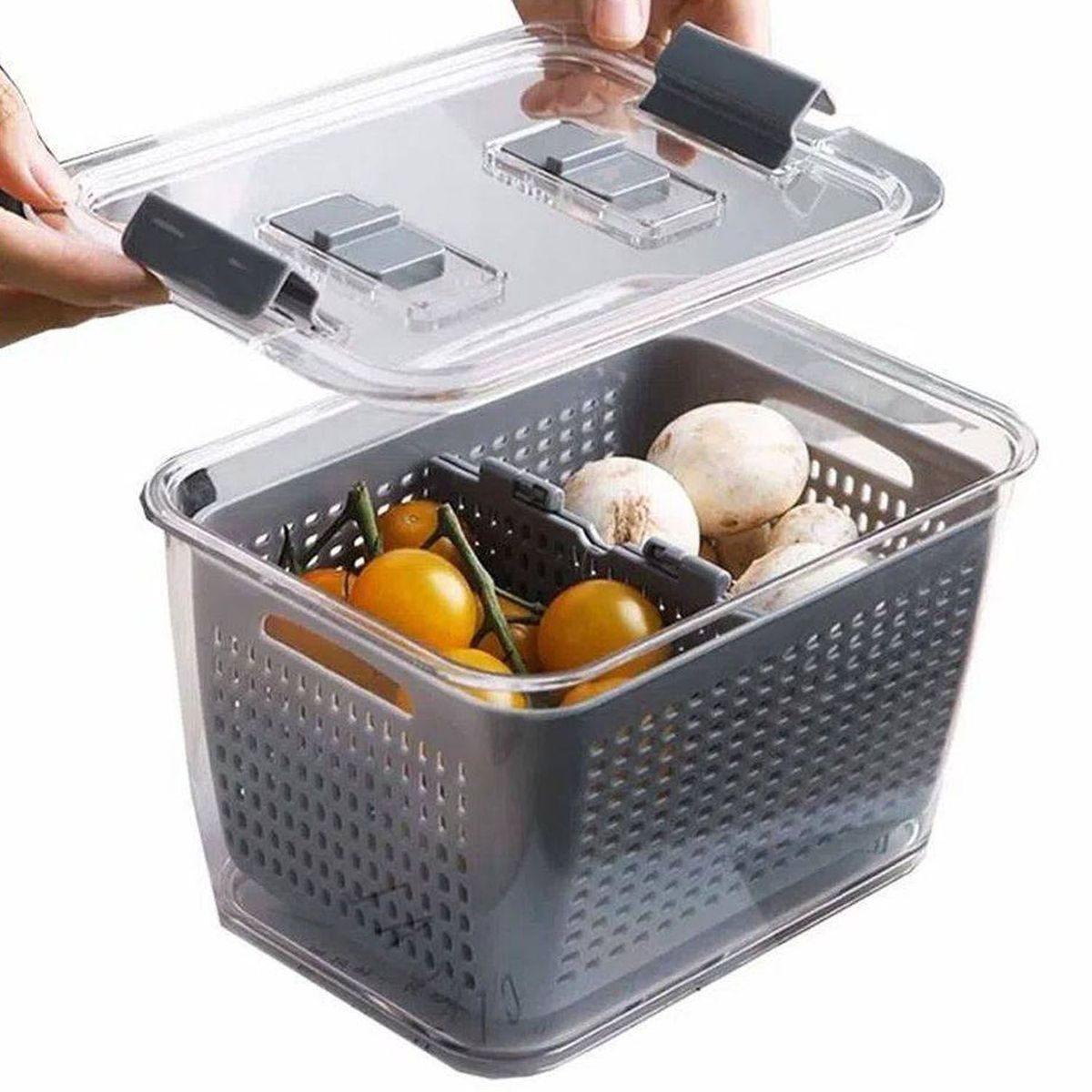 ONE PIXEL - Organizador Conservador Alimentos Escurridor Canasta 4lt