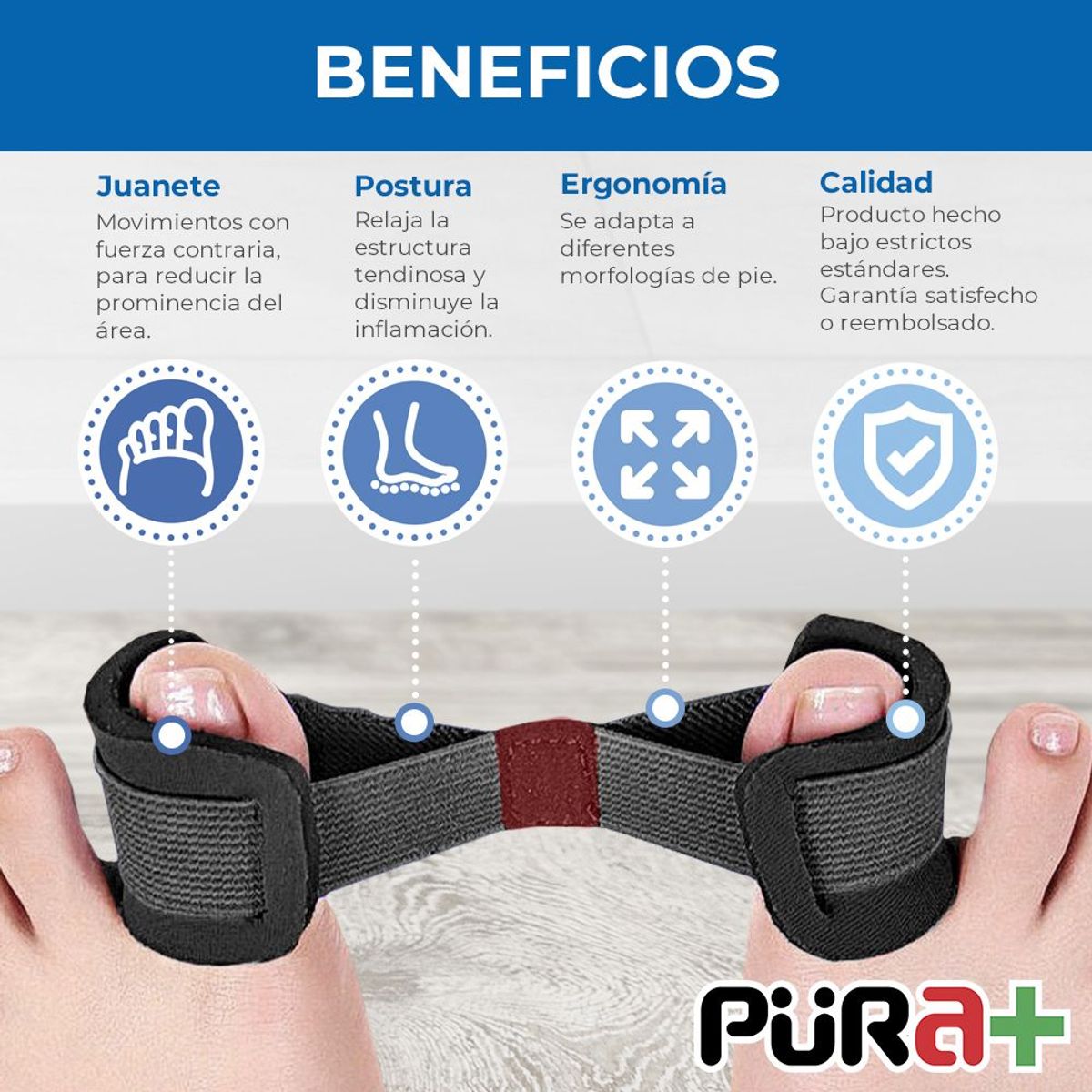 PURA - Corrector juanete ejercitador dedos