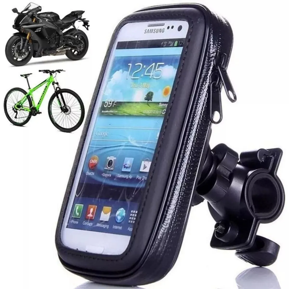 GENERICO - Soporte Estuche De Celular Para Moto Bici Impermeable 360°