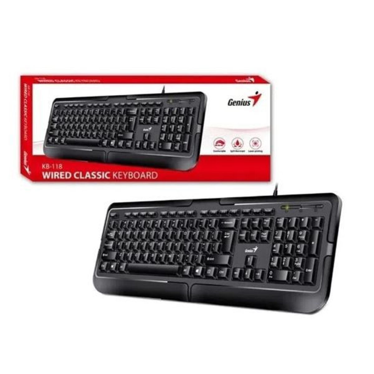 GENIUS - Teclado Genius Kb-118 Alambrico Usb Español Ñ