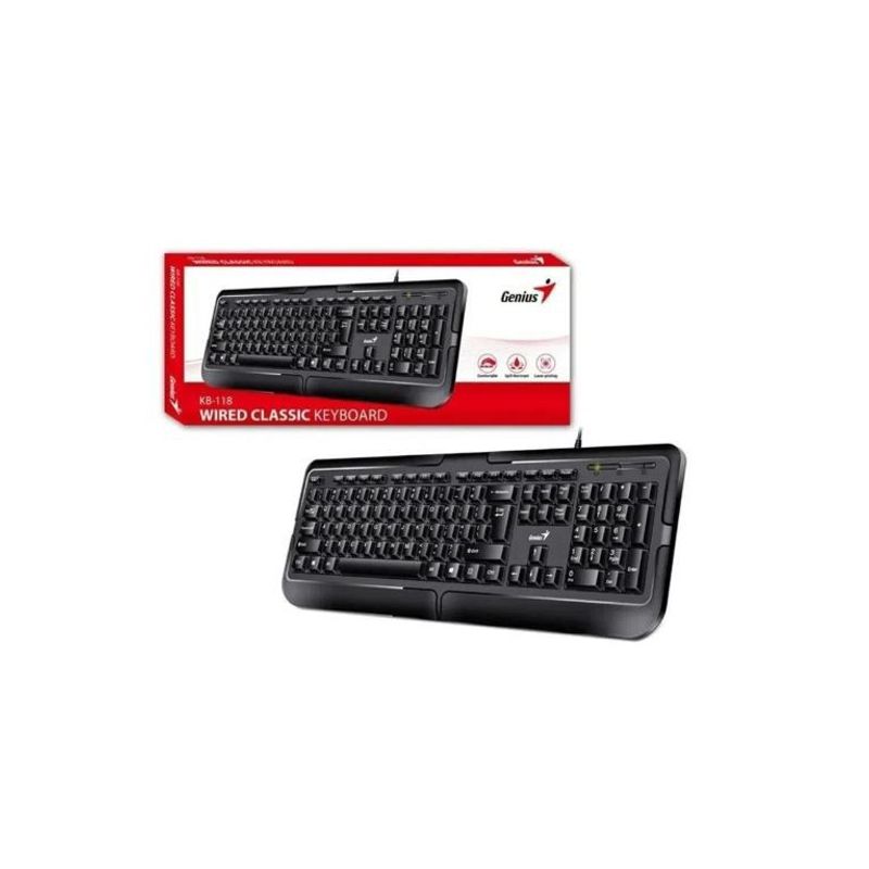 GENIUS - Teclado Genius Kb-118 Alambrico Usb Español Ñ
