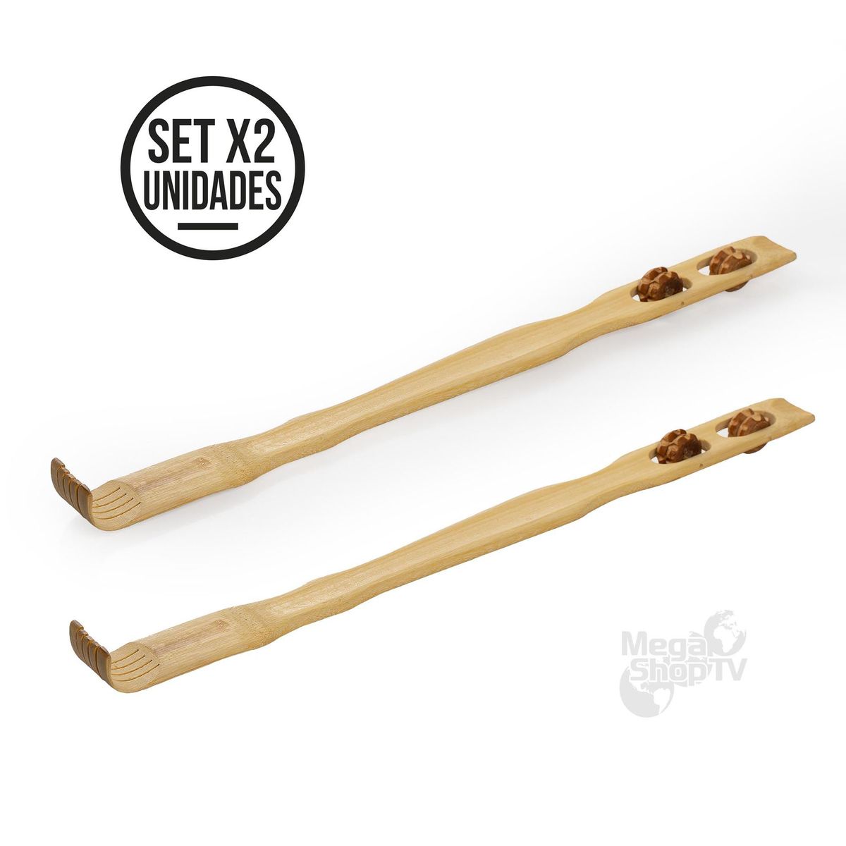 STYLE STARS - Kit x 2: Rascador de espalda bambú natural relajante 46 cm
