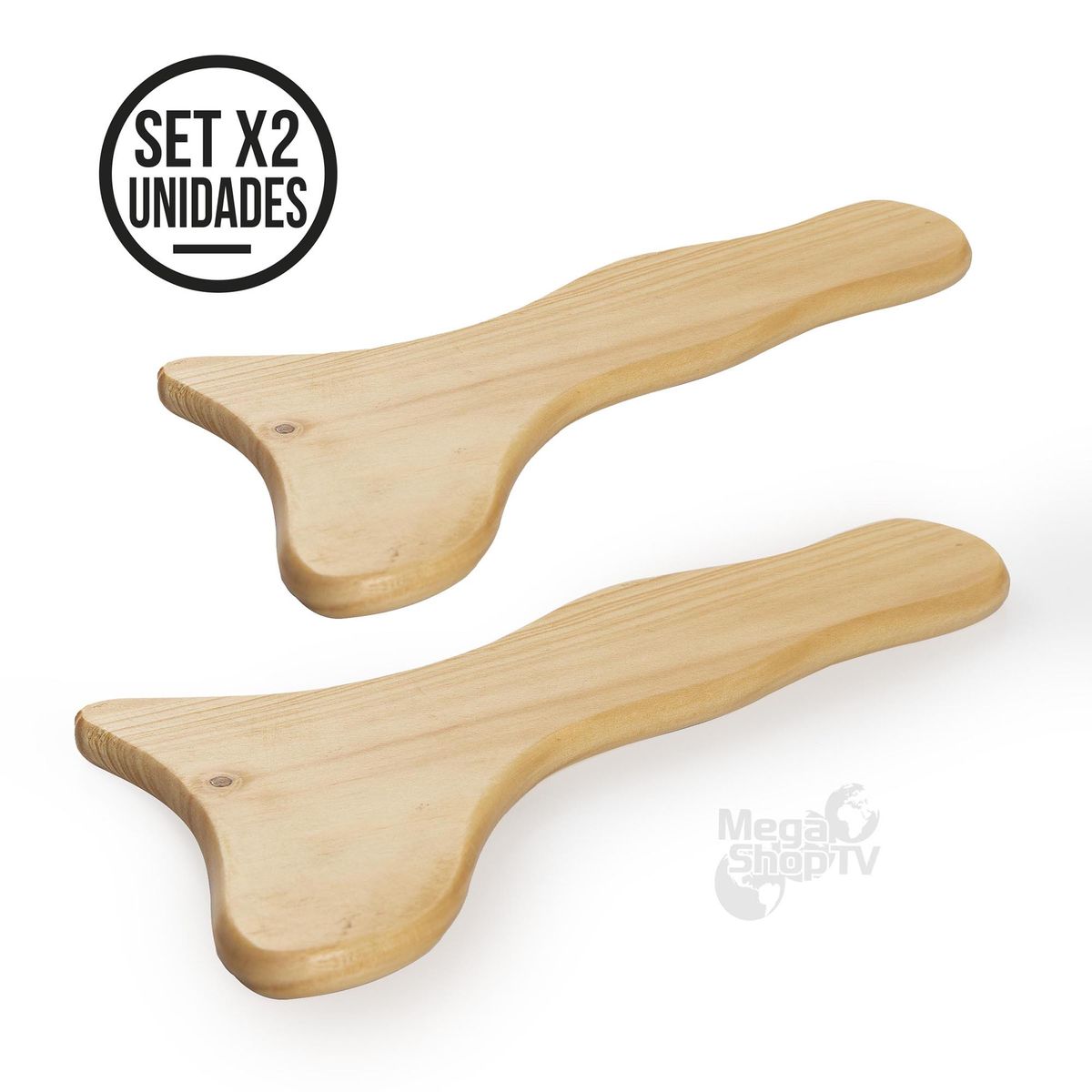 STYLE STARS - Kit x 2 Tabla gua sha para maderoterapia masajeador madera