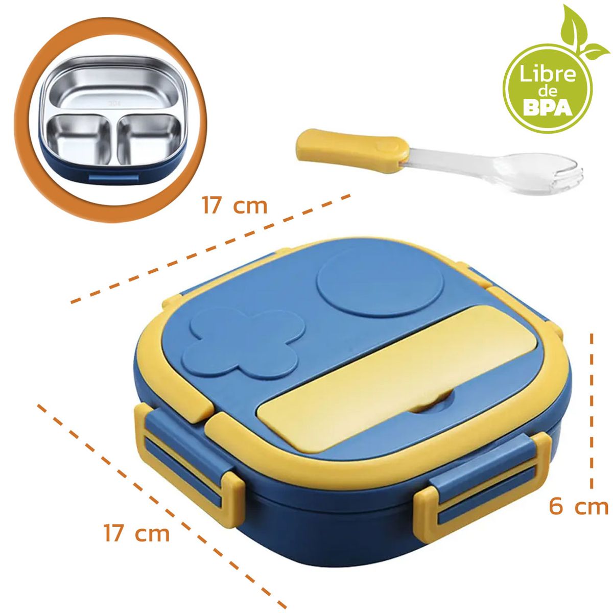 ENFANT'ASY - Lonchera Térmica Inox Hermética Azul-