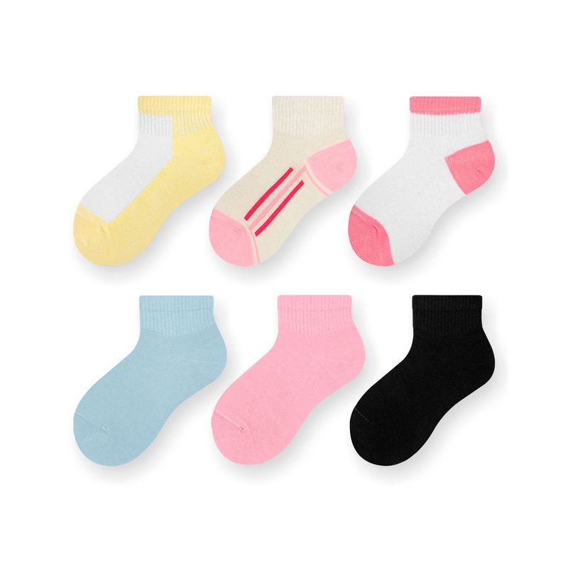 MR HAPPY - Media Calcetín Tobillera Lisa Mrhappy Niña Pack x 6 Pares