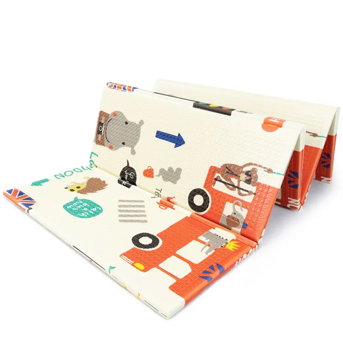 ENFANT'ASY - Tapete De Juego Plegable Gateo Bebé 200x180x1 Cm Doble Faz