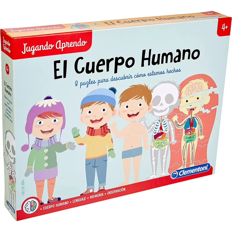 CLEMENTONI - Rompecabezas Niños El Cuerpo Humano 8 En 1 Modelo Anatómico