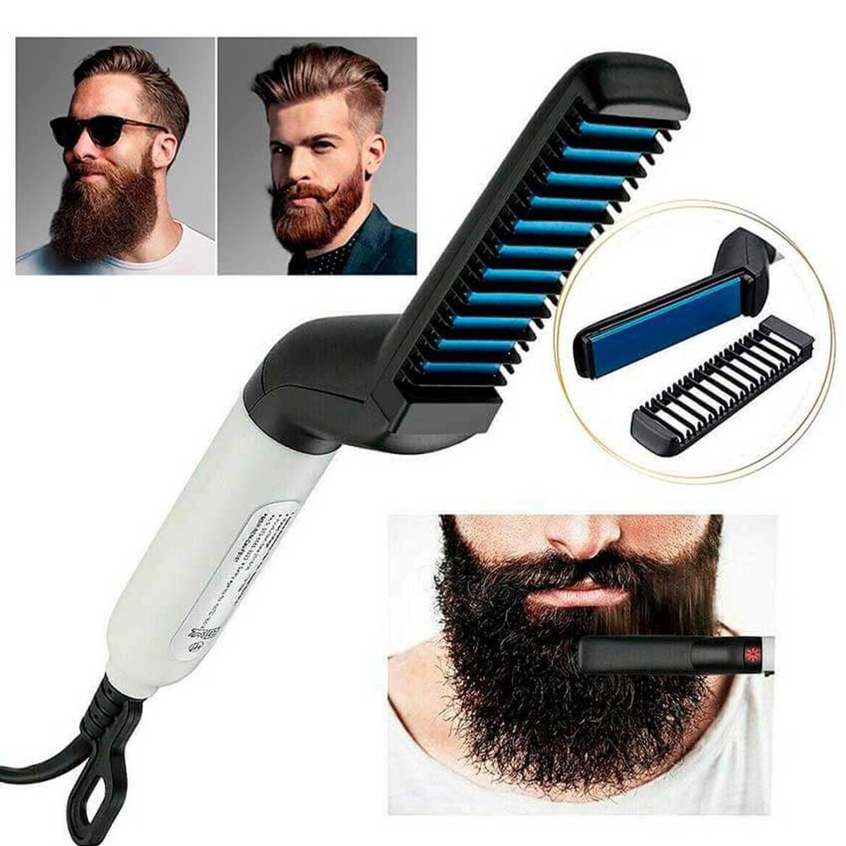 GENERICO - Plancha Cepillo Para Hombre Alisa Y Peina Barba Y Cabello_.