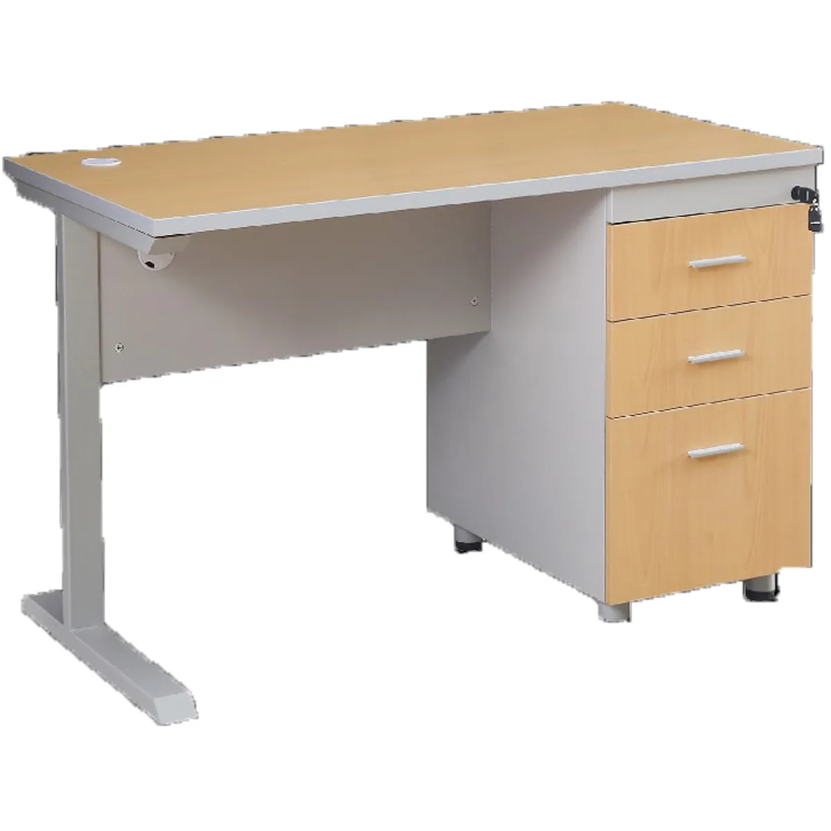 AKIVOY - Escritorio Sencillo de Oficina Y Trabajo Con Cajones 1 Puesto