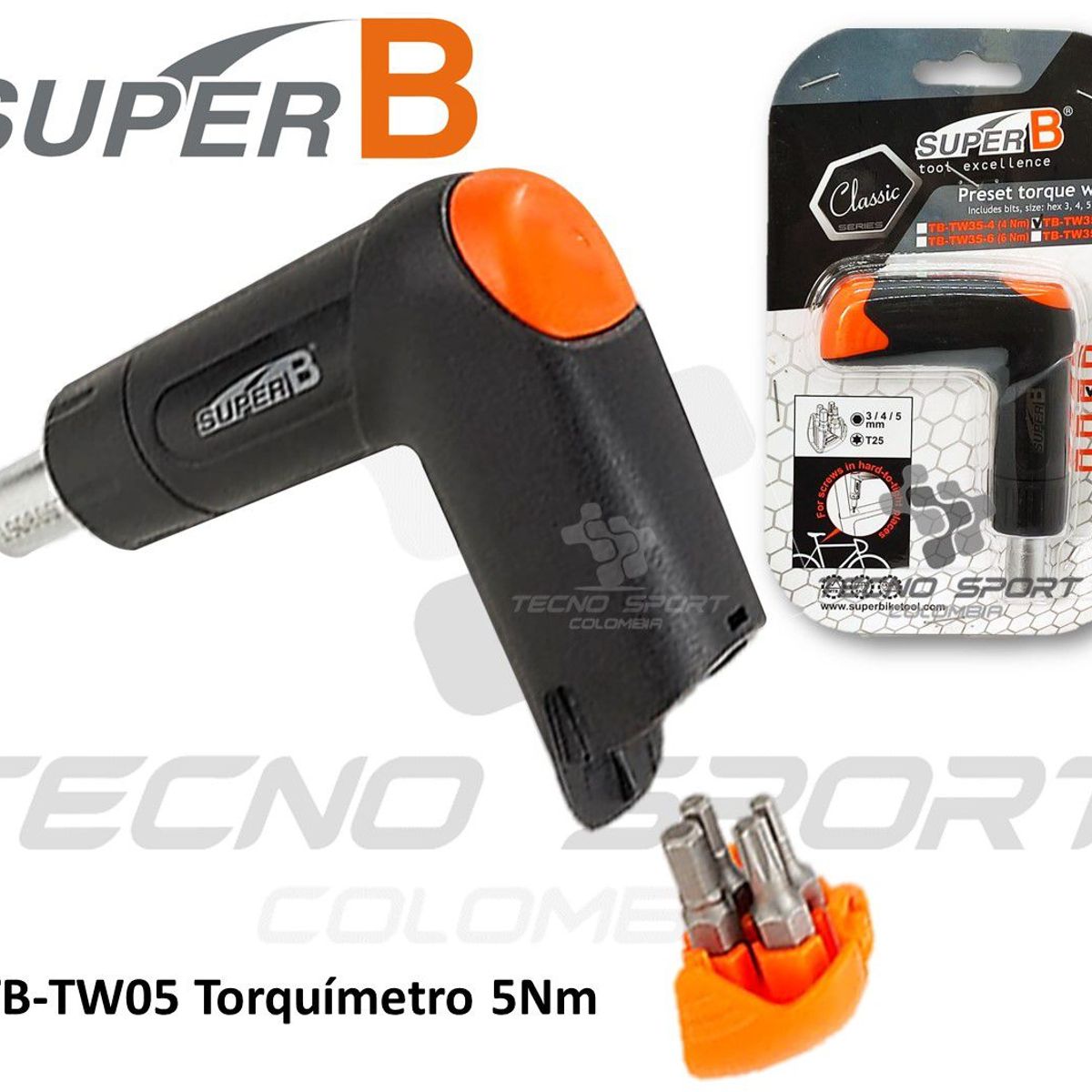 SUPER B - Herramienta Torquimetro 5nm 6 Puntas Bicicleta Super B Hexag