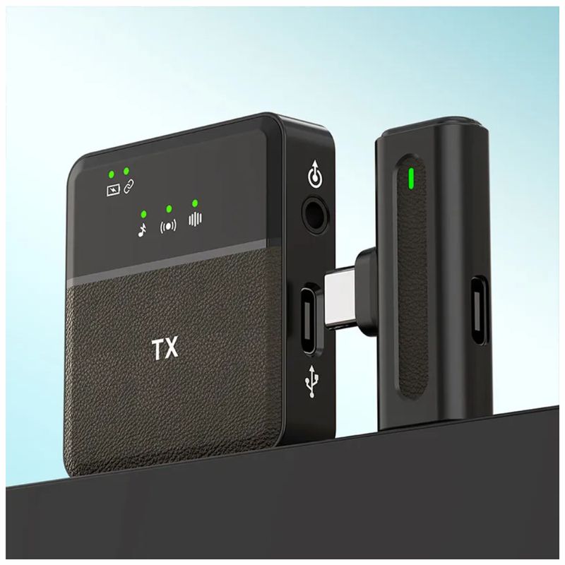 GENERICO - Micrófono De Solapa Inalambrico Doble Para Celular Tipo C